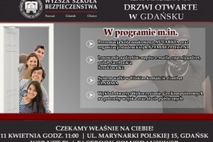 Wyższa Szkoła Bezpieczeństwa w Gdańsku zaprasza na Drzwi Otwarte