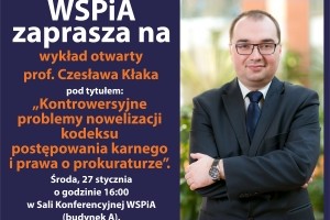 WSPiA zaprasza na kolejny wykład otwarty