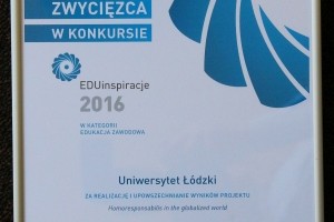 Nagroda w konkursie EduInspiracje 2016 dla Wydziału Zarządzania UŁ