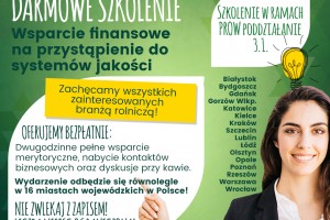 ​Bezpłatne szkolenie dla studentów - „Wsparcie finansowe na przystąpienie do systemów jakości”